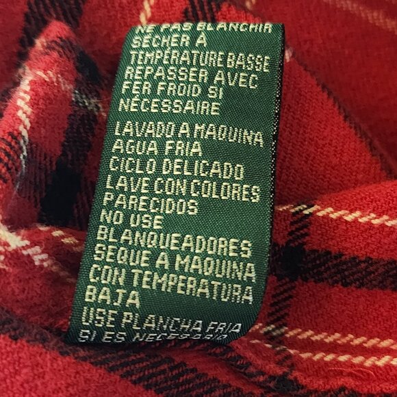 Ralph Lauren Red Plaid Flannel Half-Zip Shirt – Women’s Medium – Cozy - Picture 9 of 9